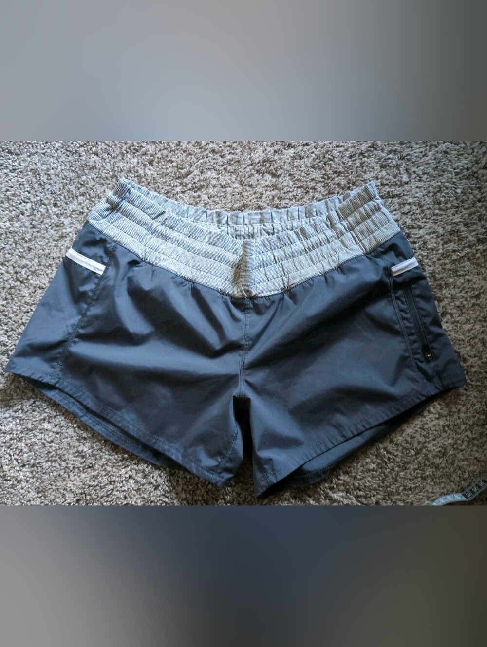 Women's Lululemon Athletica Wide Waistband Gray Tracker Shorts